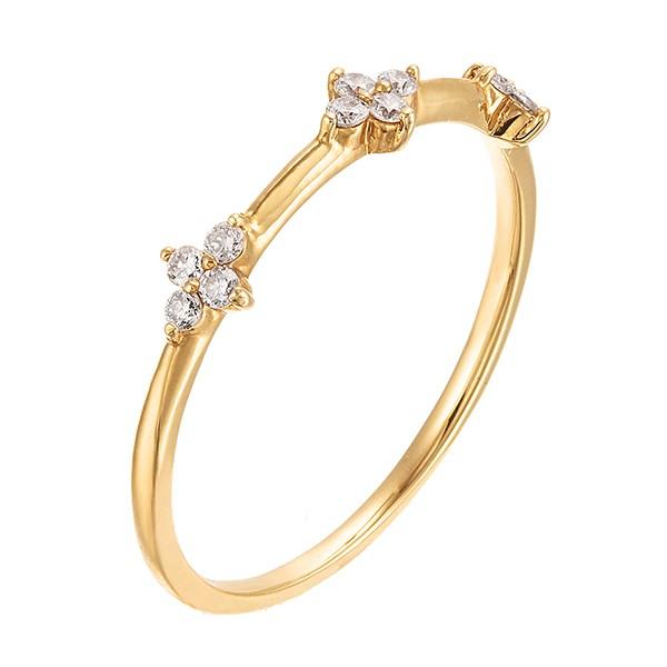 ジュエリーツツミ K18 ダイヤリング12号 K18イエローゴールドダイヤモンドリング（ピンキーリング）(RFR471-002