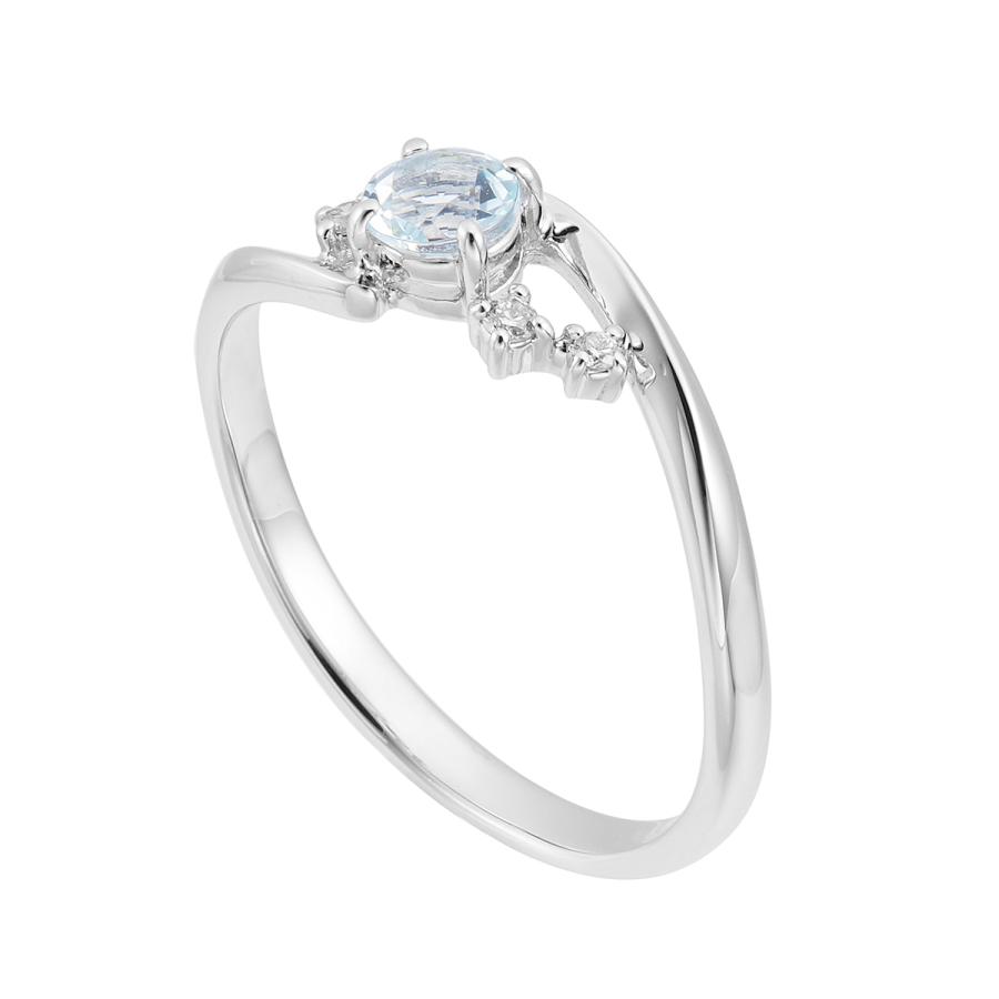 ジュエリーツツミ K10ホワイトゴールドアクアマリンリング
