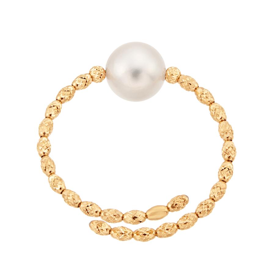 ジュエリーツツミ K18イエローゴールドアコヤ真珠リング（6mm