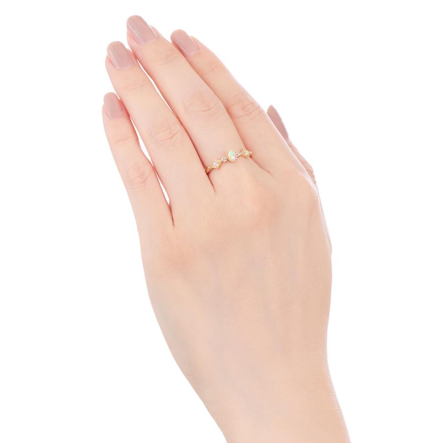 K10イエローゴールドオパールリング 