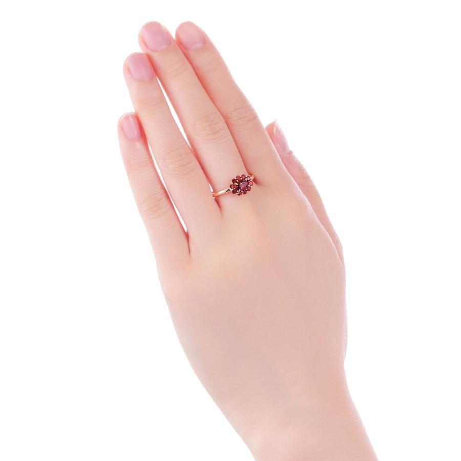 【現行品】ツツミ　ガーネット　ソリティアリング　K10 K10イエローゴールドアルマンダインガーネットリング(RFR848-001