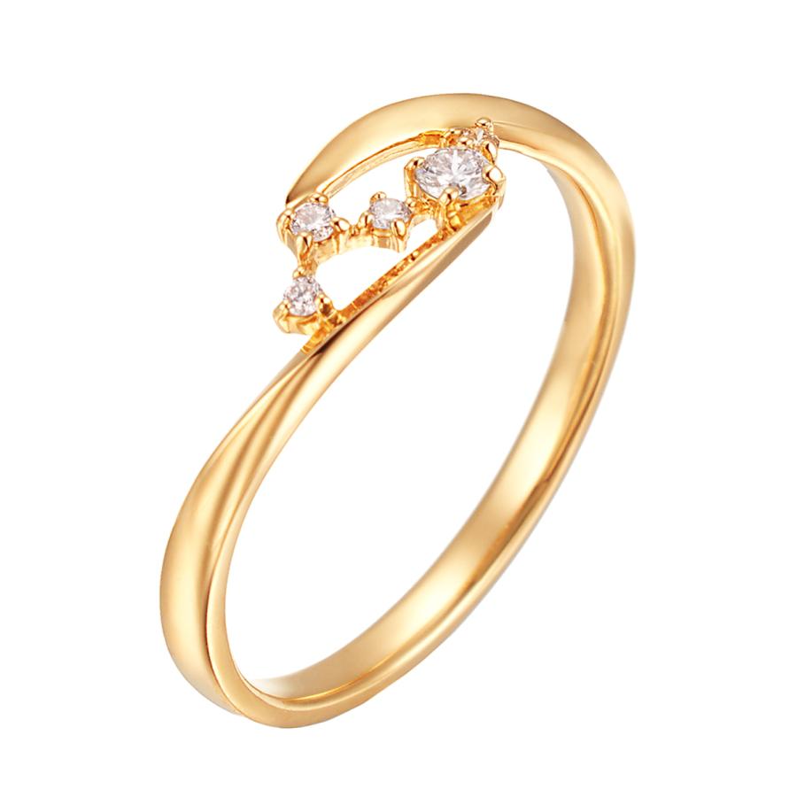 K18イエローゴールドダイヤモンドリング 