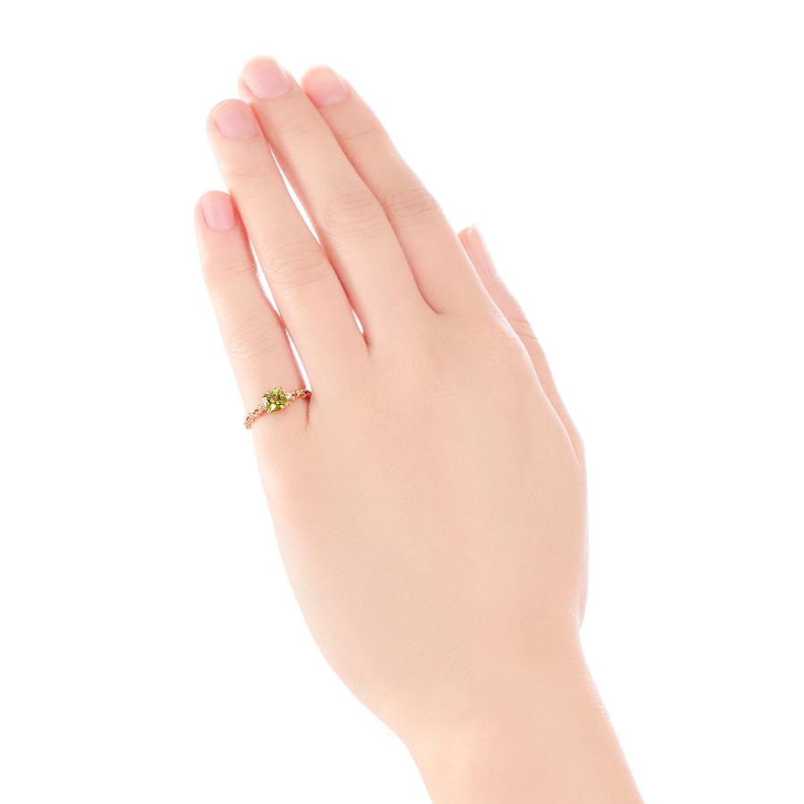 ジュエリーツツミ K10イエローゴールドペリドットリング（ピンキー