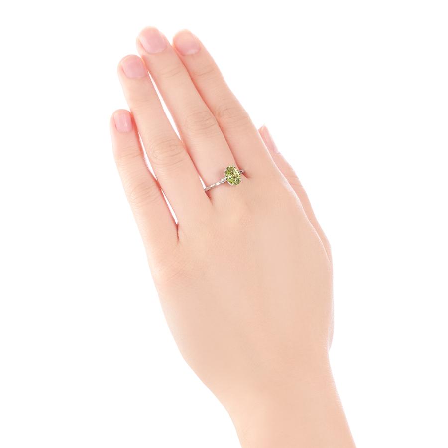 ジュエリーツツミ K10ホワイトゴールドペリドットリング : ジュエリー