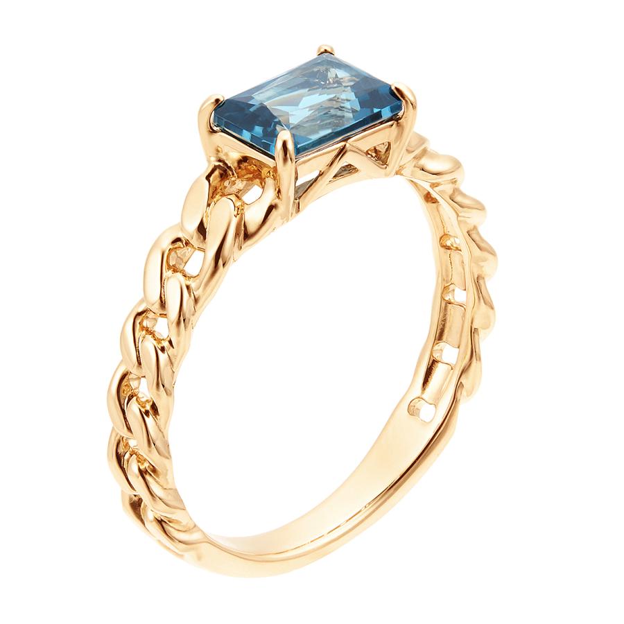 ジュエリーツツミ K18イエローゴールドロンドンブルートパーズリング