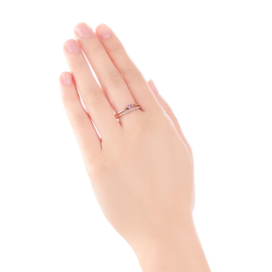 ジュエリーツツミ K10ピンクゴールドライトアメシストリング