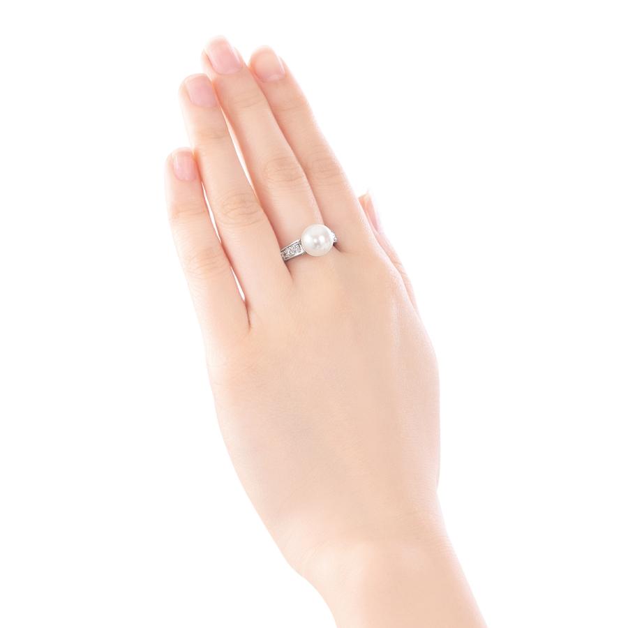 ジュエリーツツミ プラチナアコヤ真珠リング（9.5mm） : ジュエリー 【美品】TSUTSUMI アコヤ真珠リング