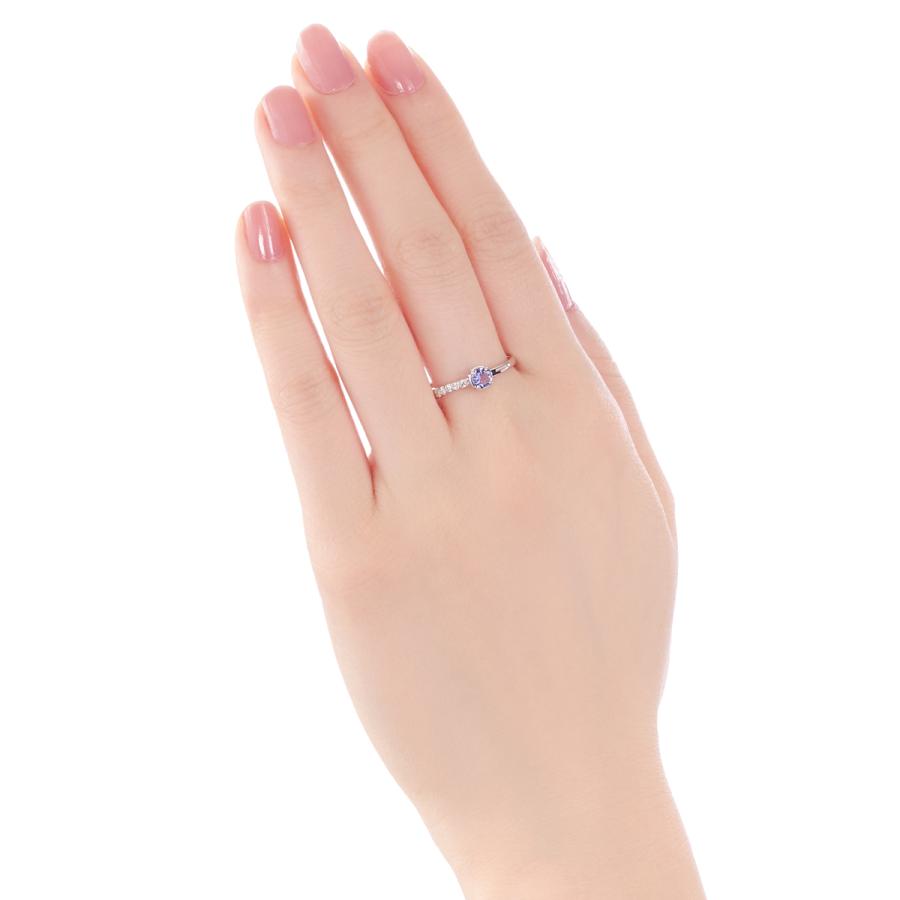 TSUTSUMI k10wgタンザナイトリング・10号 ジュエリーツツミ K10ホワイトゴールドタンザナイトリング