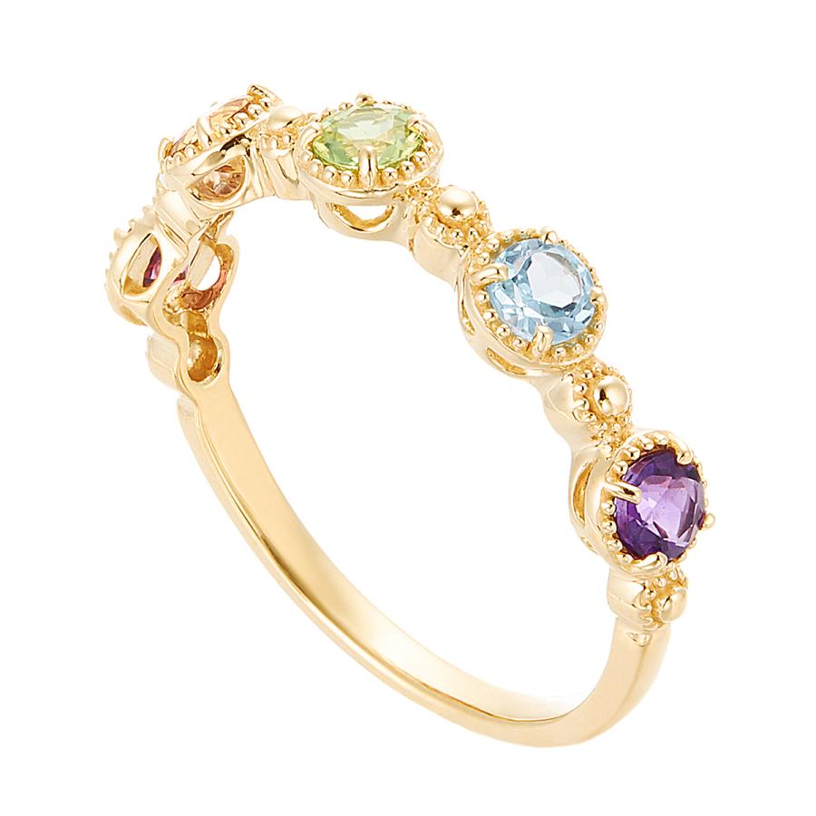 ジュエリーツツミ K10イエローゴールドマルチストーンリング