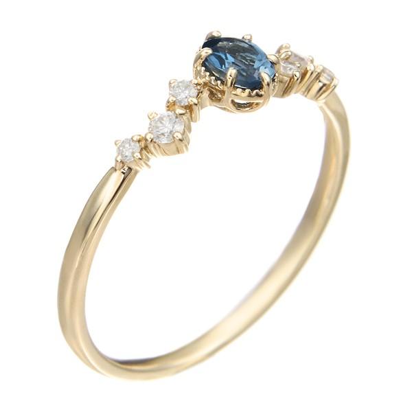 ジュエリーツツミ K10イエローゴールドロンドンブルートパーズリング