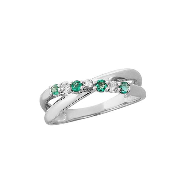 K10ホワイトゴールドエメラルドリング（ピンキーリング）