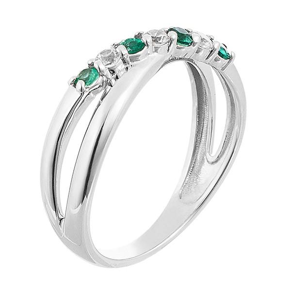 K10ホワイトゴールドエメラルドリング（ピンキーリング）