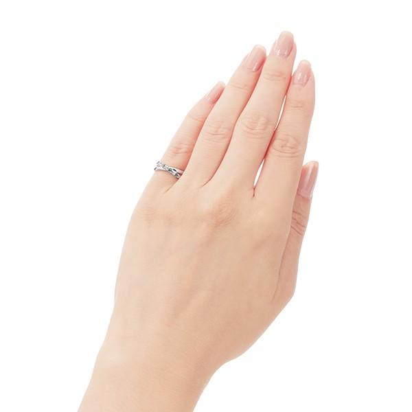 K10ホワイトゴールドエメラルドリング（ピンキーリング）