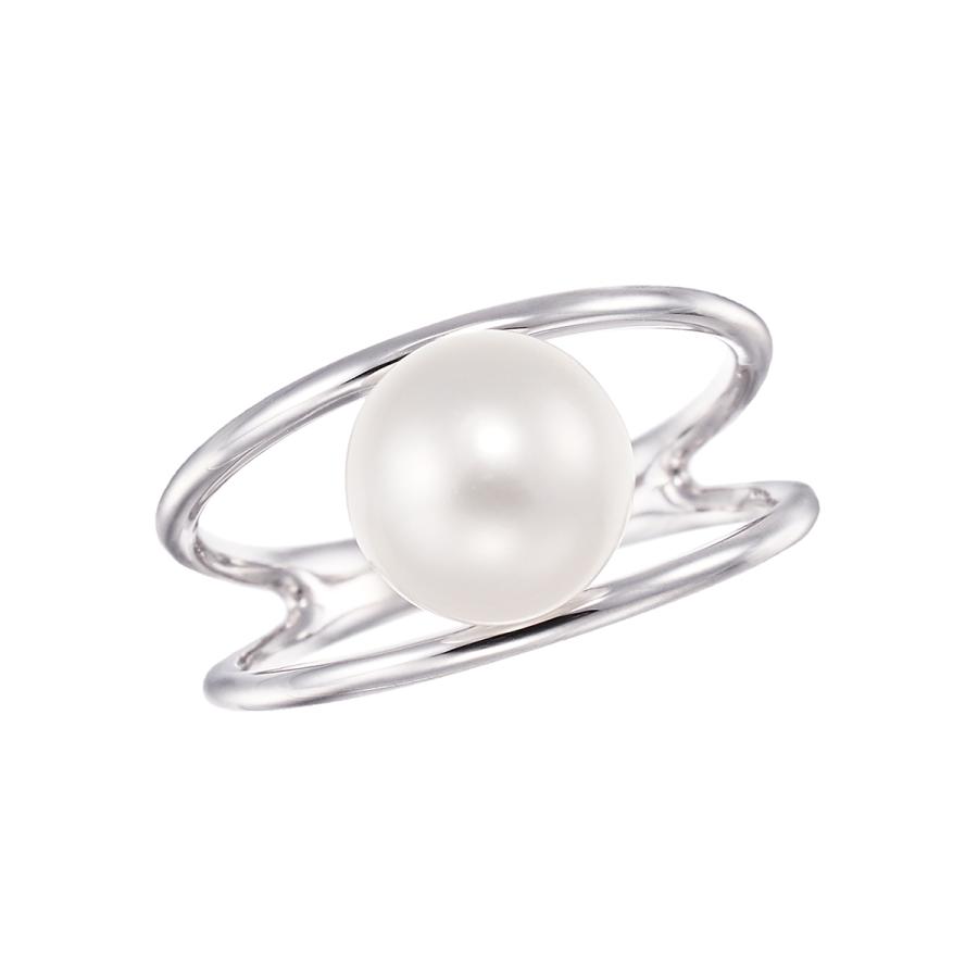 K10ホワイトゴールド淡水パールリング（8.5mm） :RFR884-001