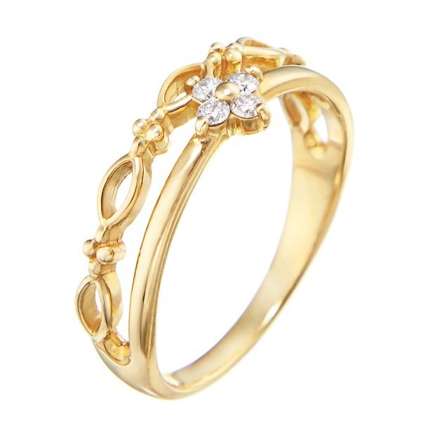 ジュエリーツツミ K10イエローゴールドダイヤモンドリング（ピンキー