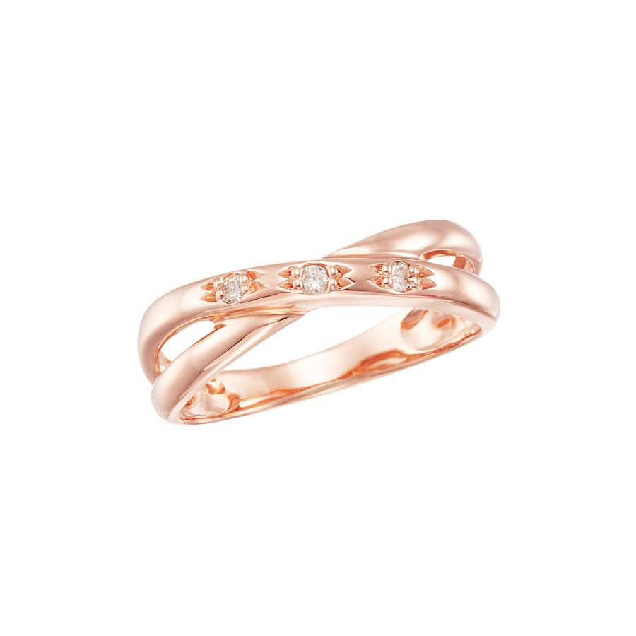 ツツミ（K10ピンクゴールドダイヤモンドリング（ピンキーリング）） K10ピンクゴールドダイヤモンドリング（ピンキーリング）(RFR653