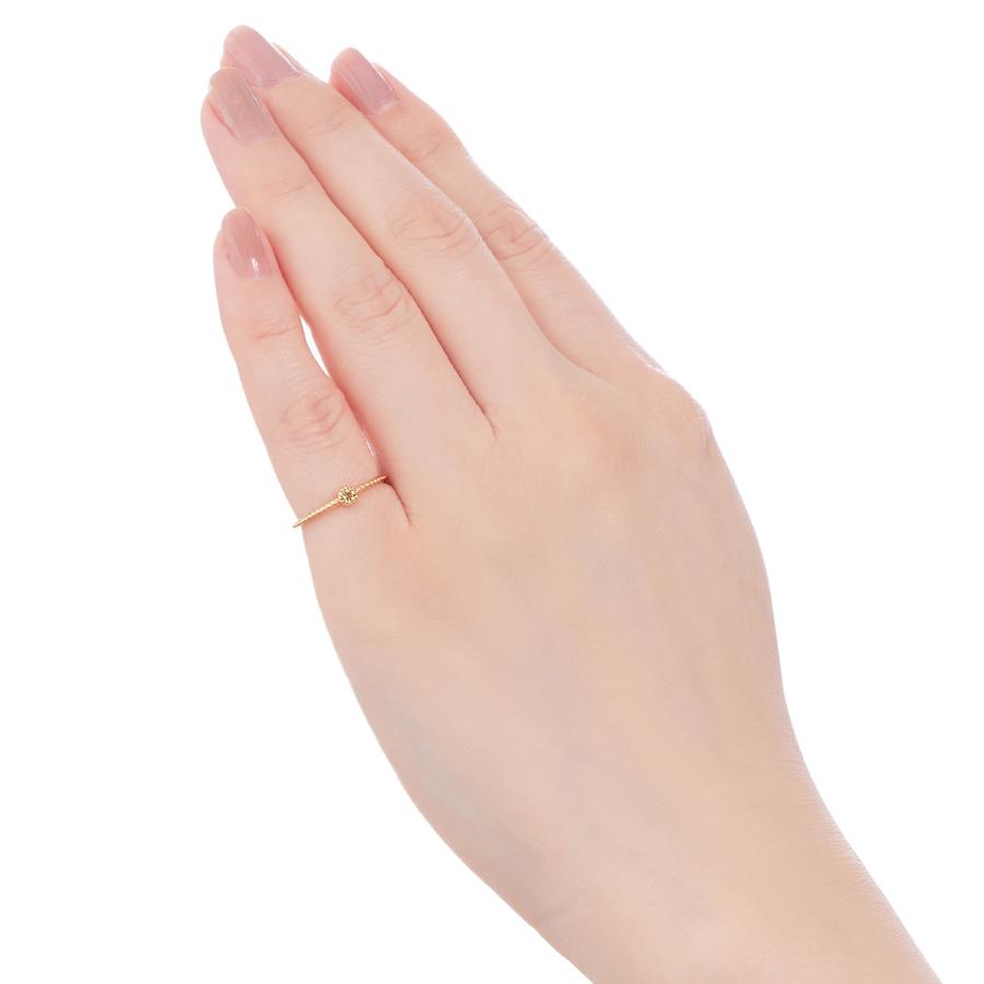 K10イエローゴールドペリドットリング（ピンキーリング）