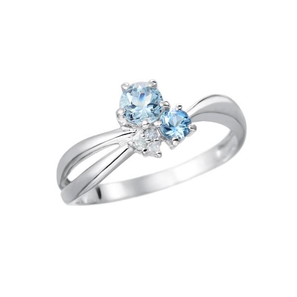 K10ホワイトゴールドアクアマリンリング