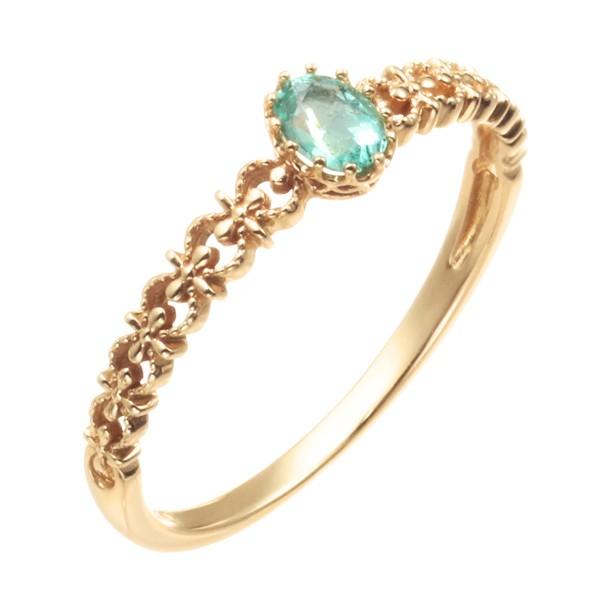 ジュエリーツツミ K10イエローゴールドエメラルドリング : ジュエリー