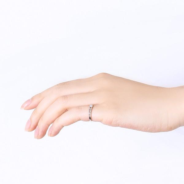 ジュエリーツツミ K10ホワイトゴールドダイヤモンドリング（ピンキー