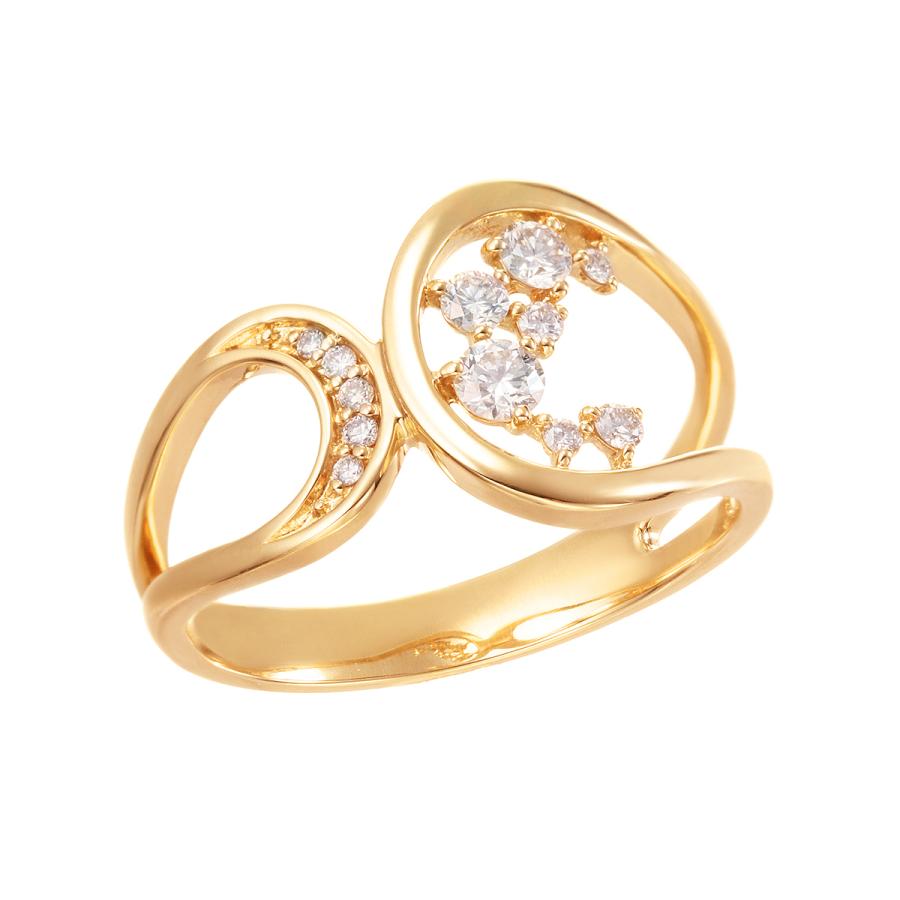 K18イエローゴールドダイヤモンドリング