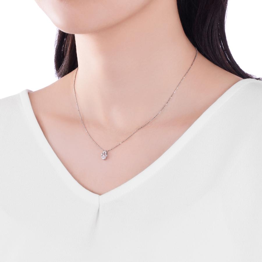 ジュエリーツツミ プラチナ鑑定書付ダイヤモンドネックレス（0.18