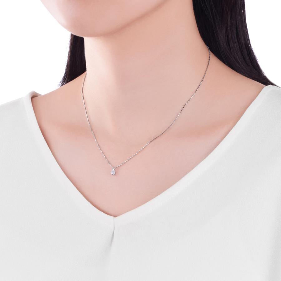 ジュエリーツツミ プラチナ鑑定書付ダイヤモンドネックレス（0.18