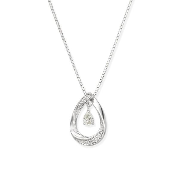 ジュエリーツツミ プラチナ鑑定書付ダイヤモンドネックレス（0.13