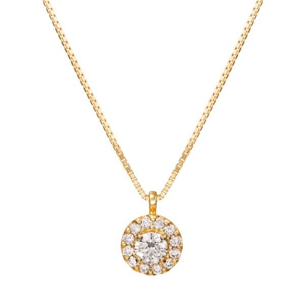 K18イエローゴールド鑑定書付ダイヤモンドネックレス（0.13カラット）(39600円)