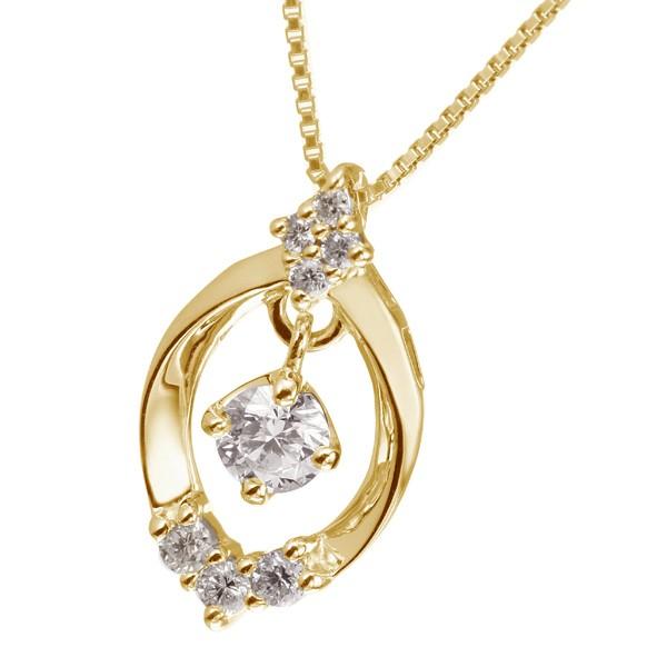 ジュエリーツツミ K18イエローゴールド鑑定書付ダイヤモンドネックレス