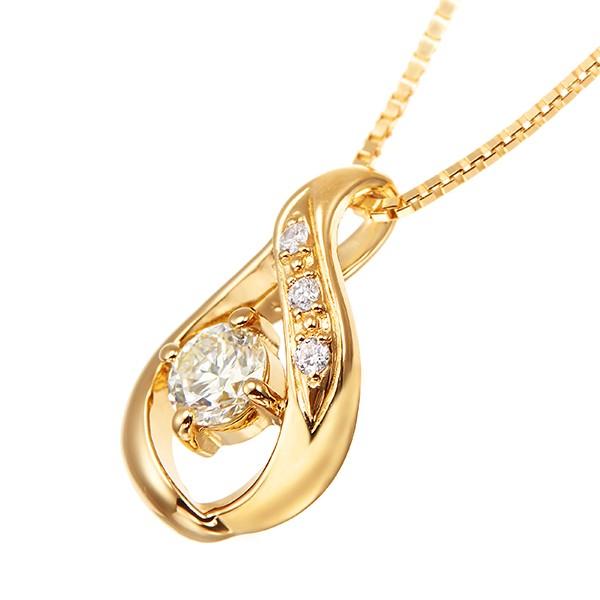 ジュエリーツツミ K18イエローゴールド鑑定書付ダイヤモンドネックレス