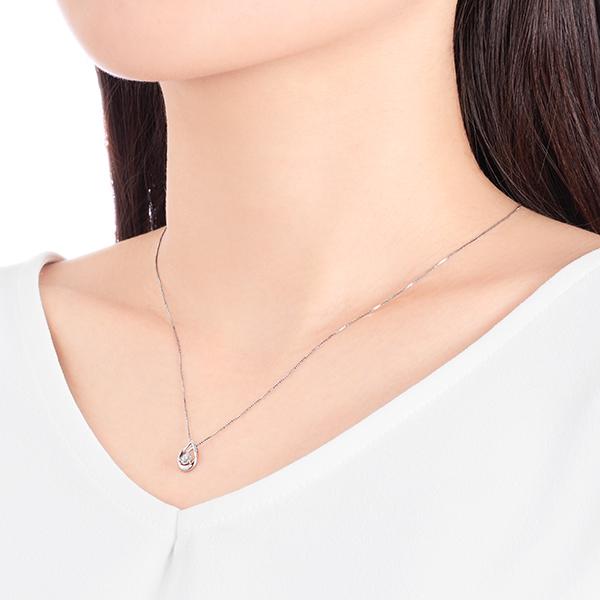 ジュエリーツツミ プラチナ鑑定書付ダイヤモンドネックレス（0.17