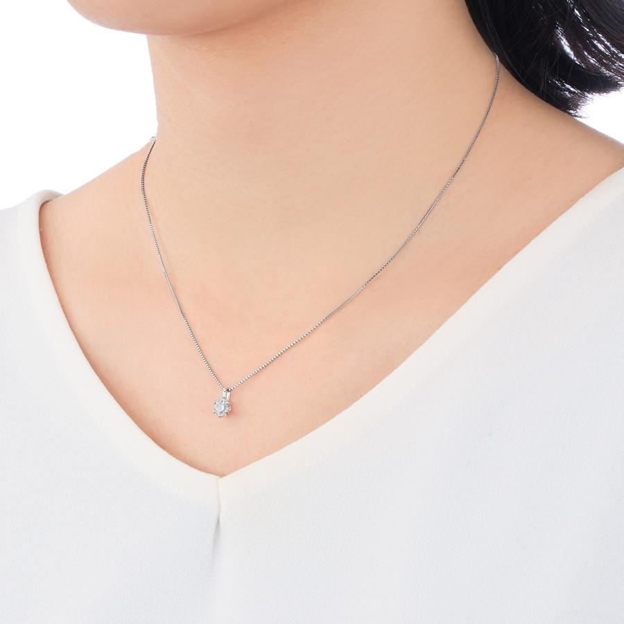 ジュエリーツツミ プラチナ鑑定書付ダイヤモンドネックレス（0.5