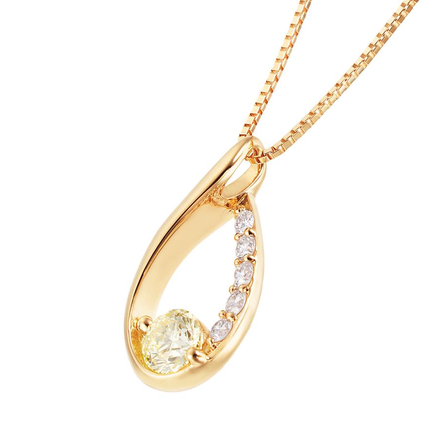 ジュエリーツツミ K18イエローゴールド鑑定書付ダイヤモンドネックレス