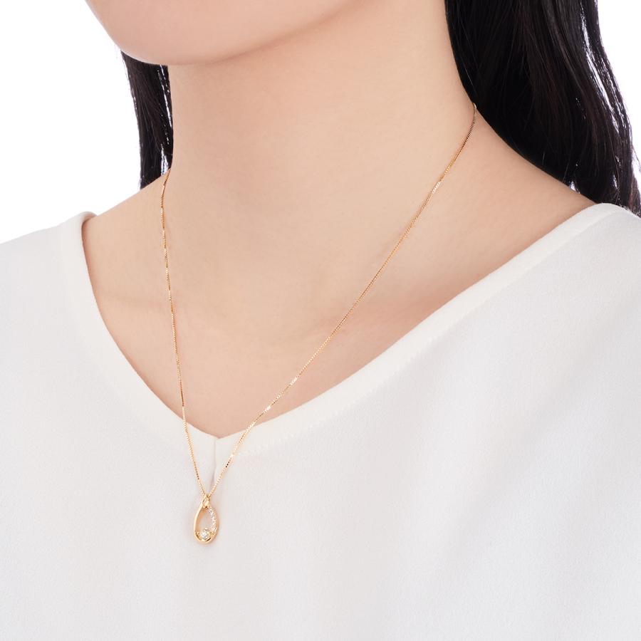 ジュエリーツツミ K18イエローゴールド鑑定書付ダイヤモンドネックレス