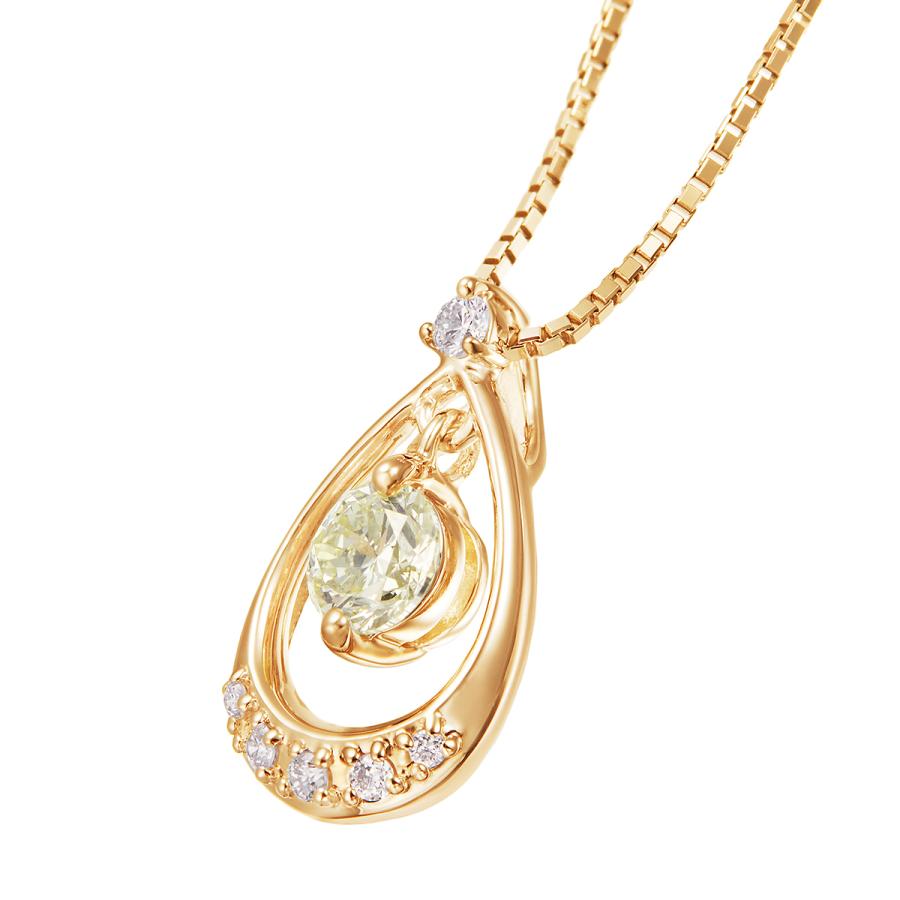 ジュエリーツツミ K18イエローゴールド鑑定書付ダイヤモンドネックレス