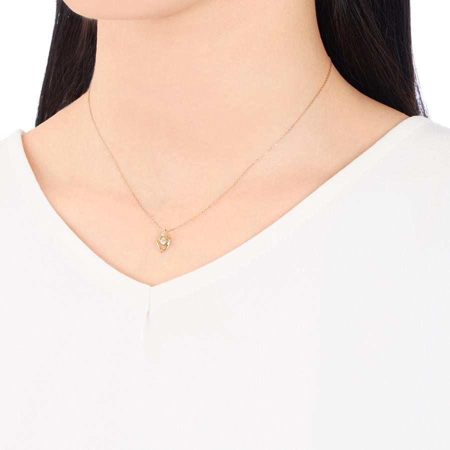 ジュエリーツツミ K18イエローゴールド鑑定書付ダイヤモンドネックレス