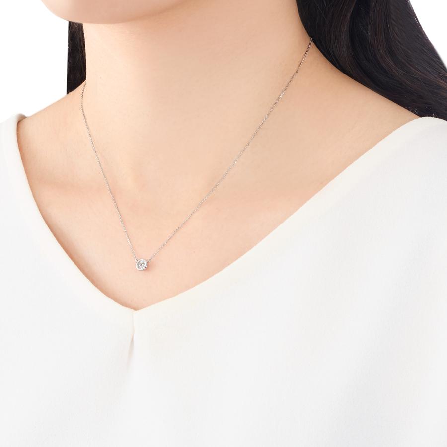 ジュエリーツツミ プラチナ鑑定書付ダイヤモンドネックレス（0.18