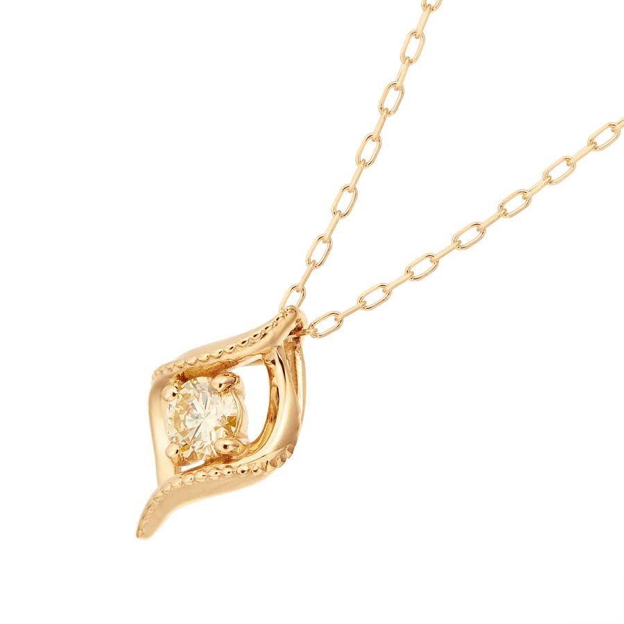 ジュエリーツツミ K18イエローゴールド鑑定書付ダイヤモンドネックレス