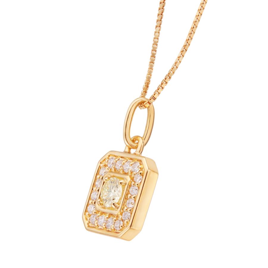 ジュエリーツツミ K18イエローゴールド鑑定書付ダイヤモンドネックレス