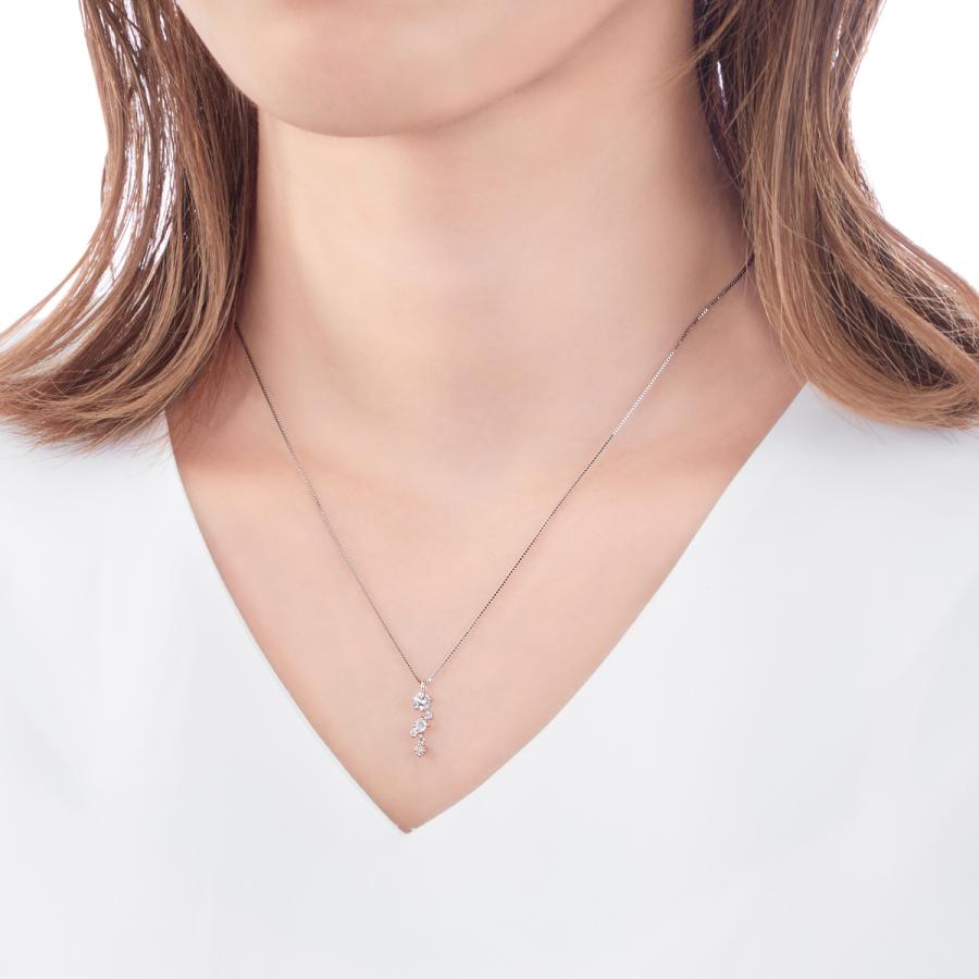 ジュエリーツツミ プラチナ鑑定書付ダイヤモンドネックレス（0.19