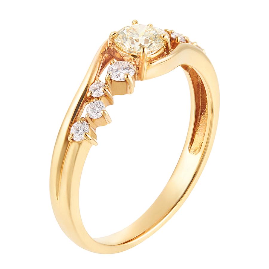 ダイヤモンド 指輪　18K リング　新品　鑑定書付 ジュエリーツツミ K18イエローゴールド鑑定書付ダイヤモンドリング