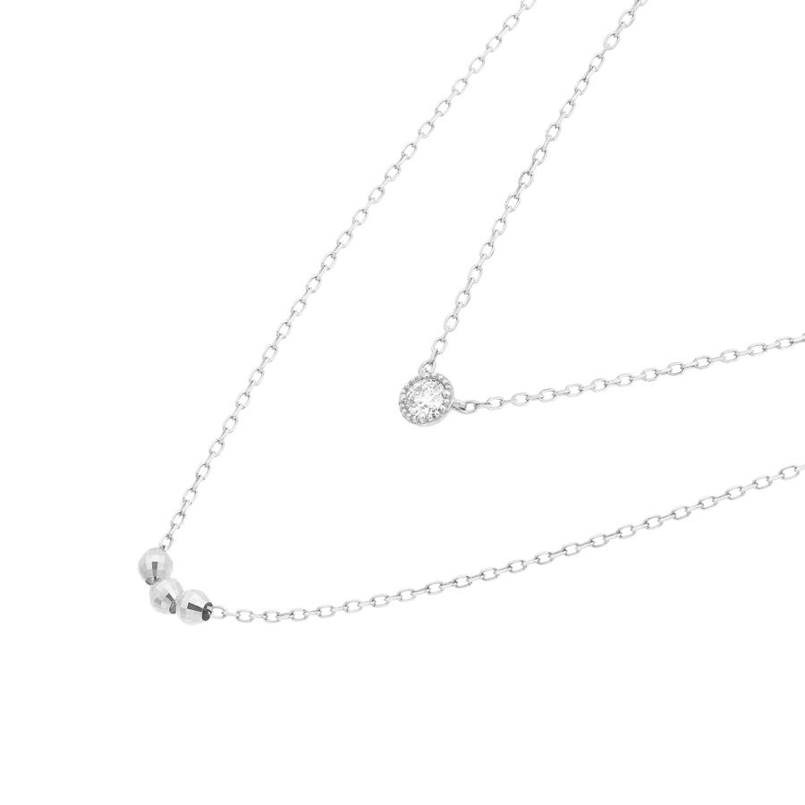 K10ホワイトゴールドダイヤモンドネックレス 