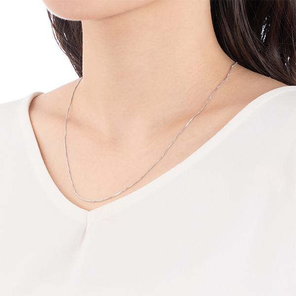 K14ホワイトゴールドネックレス（50cm）の画像