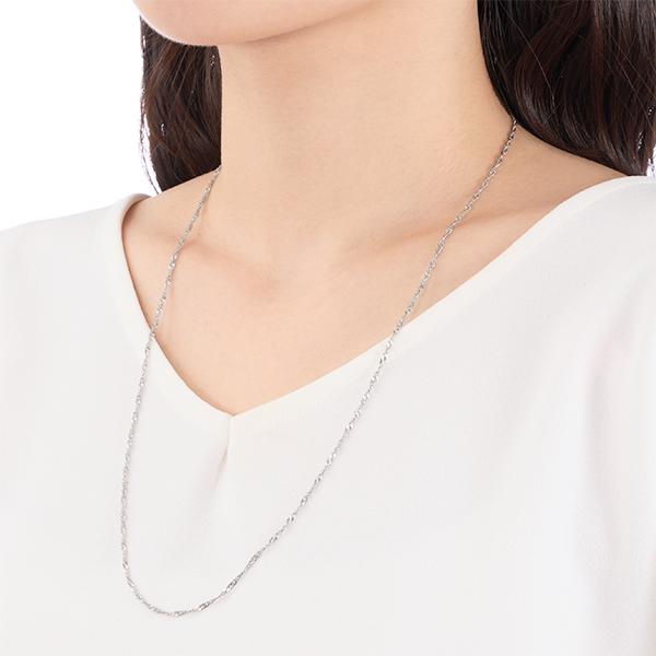 プラチナロングネックレス（60cm）の画像