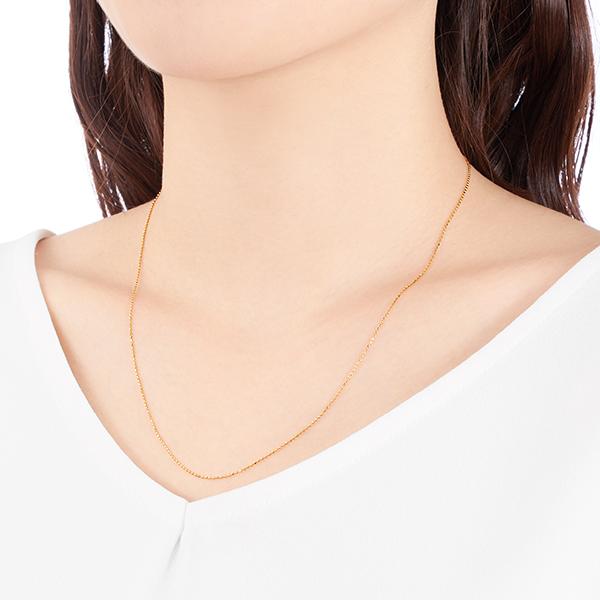 ジュエリーツツミ K18イエローゴールドネックレス（45cm  