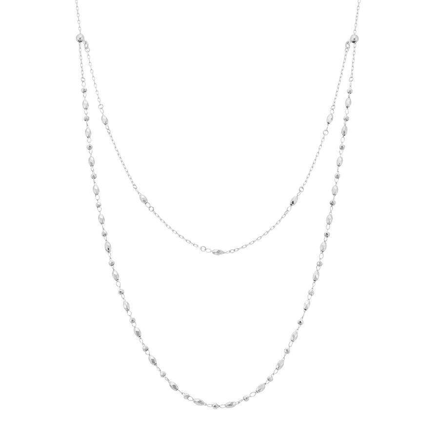18KT ホワイトゴールドネックレス ロングネックレス ジュエリーツツミ K18ホワイトゴールドロングネックレス