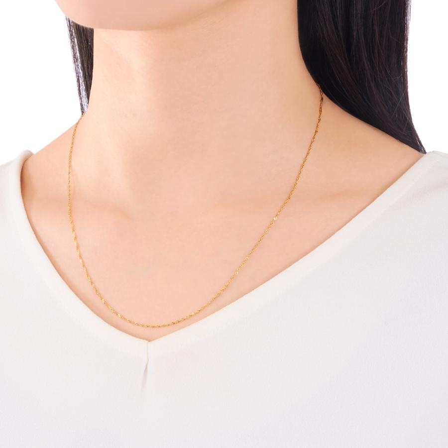 ジュエリーツツミ K18イエローゴールドネックレス（50cm