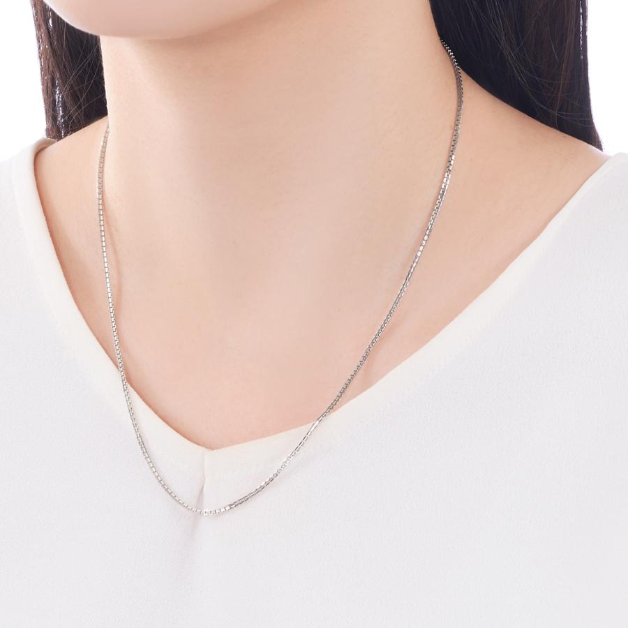 ジュエリーツツミ K18ホワイトゴールドネックレス（45cm