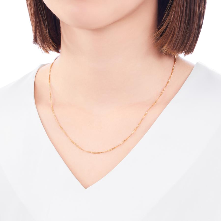 ジュエリーツツミ K18イエローゴールドネックレス（45cm